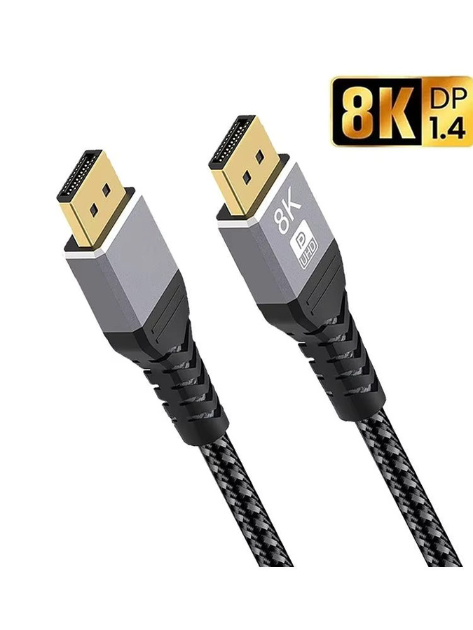 KAFNHCKA DisplayPort-Kabel DP 1.4 in Schwarz für 4K 144Hz, 2K 240Hz und 8K 60Hz zur Verbindung von PC, Laptop, TV und Projektor - Bild 5