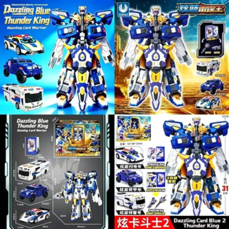 Gao Xuan Card Fighter 2 Dazzling Blue Thunder King, Integrierter Transformationsroboter, Blau - Bild 2