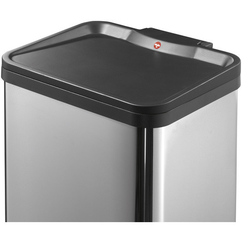Hailo Öko duo Plus M Tret-Mülltrenner aus Edelstahl und Kunststoff in Silber mit Soft-Close-Mechanismus, 2x9 l - Bild 4