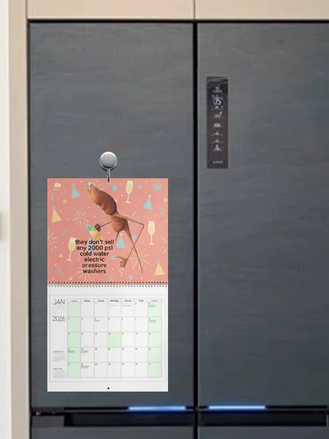 Marcus The Worm und Robert The Worm Hängender Wandkalender 2026, lustiger Meme-Kalender in Gelb und Multicolour für dein Büro oder die Schule - Bild 3