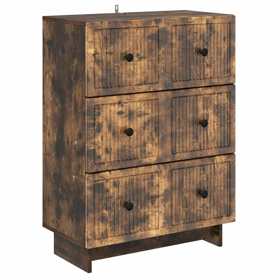 vidaXL Schubladenschrank in Geräuchertem Eichen-Design, B/T/H: 66 x 34,5 x 90 cm - Bild 2