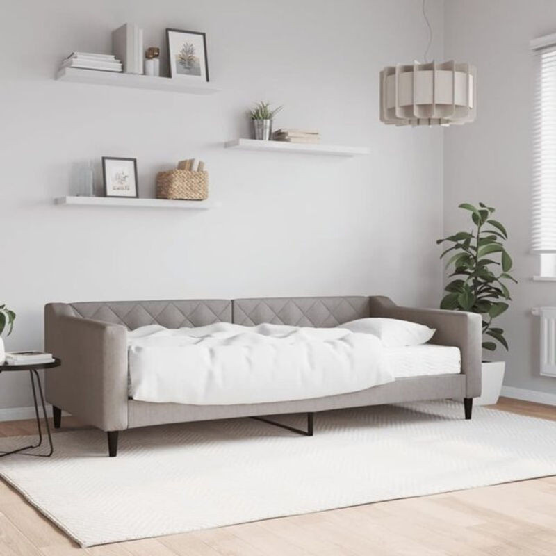 Modernes Polsterbett Tagesbett mit Matratze von vidaxl in Taupe meliert, B/T: 90 x 200 cm - Bild 1