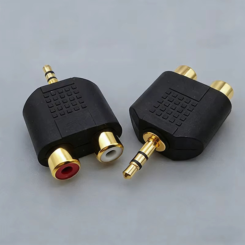 JCD Audio Adapter Set: 3,5mm Stereo Klinke auf RCA Buchse und 6,35mm Mono Klinke auf RCA Stecker Konverter in Schwarz, Weiß, Rot oder Silber - Bild 3
