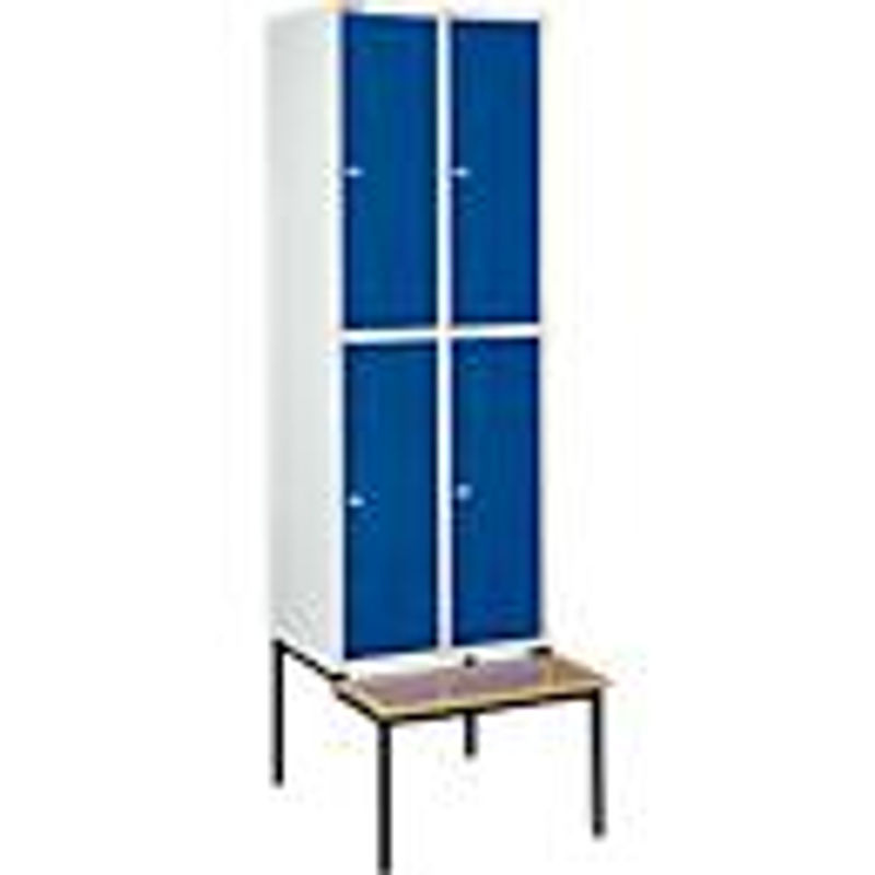 Schäfer Shop Select Kleiderspind mit Sitzbank, 2x2 Abteile, Zylinderschloss, Farbe: Einzianblau - Bild 2