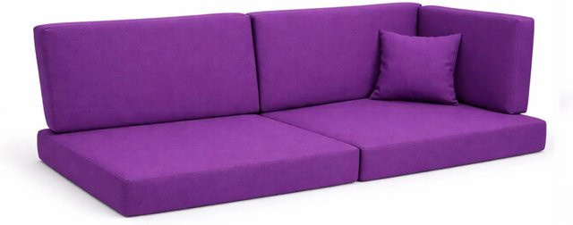 Setgarden Comfort Palettenkissen 6er Set Outdoor in Violett mit Sitzkissen und Rückenkissen, Sitzkissen B: 120 cm, T: 50 cm, H: 10 cm und Rückenkissen B: 120 cm, T: 40 cm, H: 10 cm - Bild 1
