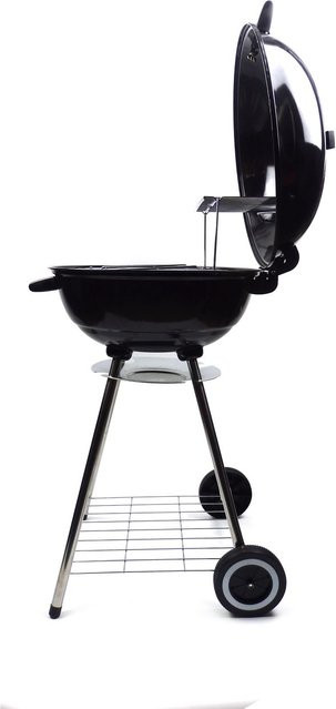 Grillgourmet Holzkohle-Kugelgrill Classic in Schwarz mit Rollen und abnehmbarem Aschefänger - Bild 1
