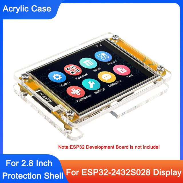 SHCHV Acrylgehäuse für ESP32-2432S028 2,8-Zoll-Display LCD TFT-Modul mit Touch WROOM für Arduino und LVGL, transparent - Bild 1