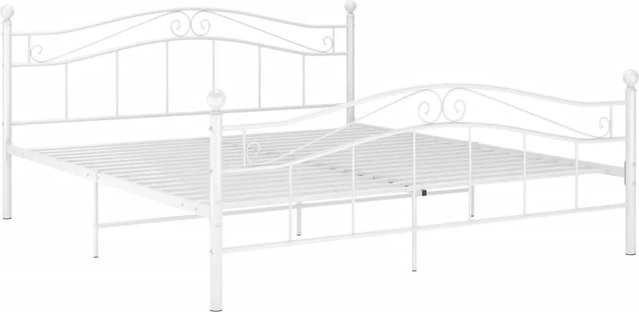 vidaXL Metallbett in Weiß mit glänzendem Finish, B/T: 200 x 200 cm - Bild 1