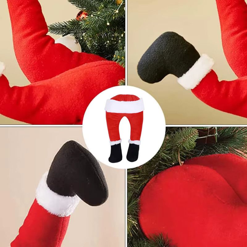 Beeinch Weihnachtsmann Beindekoration in Rot als hängendes Ornament für den Kamin und Weihnachtsbaum - Bild 5