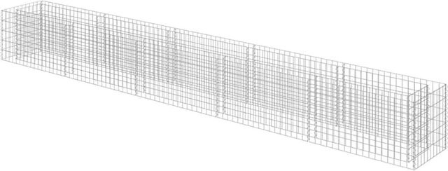 vidaXL Gabionen-Hochbeet aus verzinktem Stahl in Silber, B/T/H: 450 x 50 x 50 cm - Bild 1