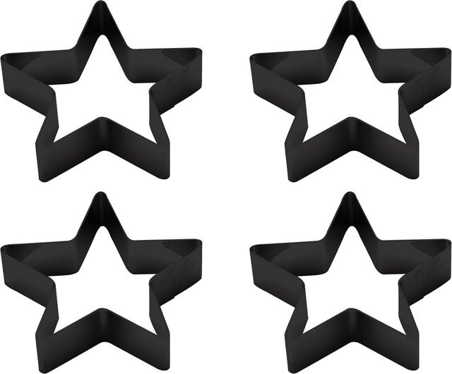 ECHTWERK Serviettenring-Set Stern-Design aus Edelstahl in Schwarz, 4 Stück, B/T/H: 2 x 7 x 2 cm - Bild 2