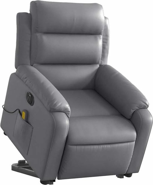 vidaXL Elektrischer Massagesessel mit Aufstehhilfe in Grau aus Kunstleder - Bild 1