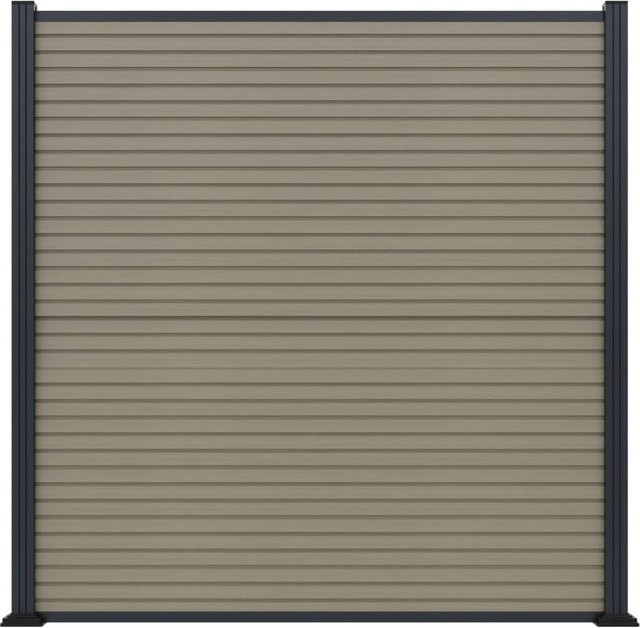 T&J WPC-Zaun Antik in Braun und Beige, B/H: 179 x 179 cm - Bild 1