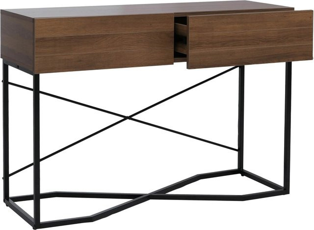Konsolentisch MCW-P47 Industrial Design mit Schublade aus Melamin, braun, B/T/H: 120 x 40 x 81 cm - Bild 2