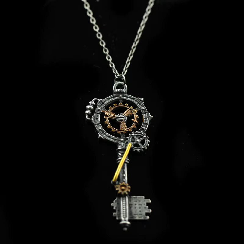 TAKARA TOMY Halskette, Zahnrad-Schlüssel-Anhänger, Metall, Unisex - Bild 2