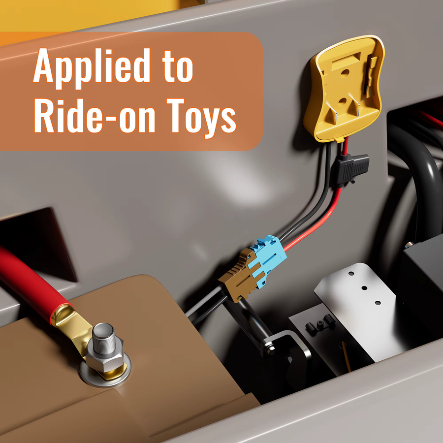 Power Wheel Batterieadapter für De 20V mit Kabelbaumanschluss, kompatibel mit Peg-Perego Kinderspielzeug - Bild 2