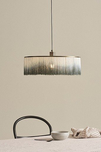 Jotex REGENCY Pendelleuchte in Gold/Messing und Grau aus Metall und Stoff mit E27 Fassung - Bild 1