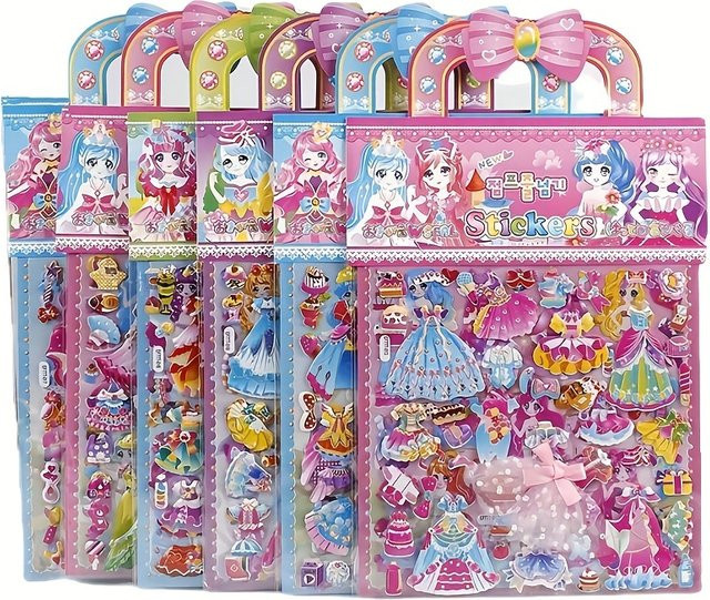 SONGYI Prinzessin Dress Up Puffy Aufkleber Pad, 3D-Schaum, Spielset - Bild 1