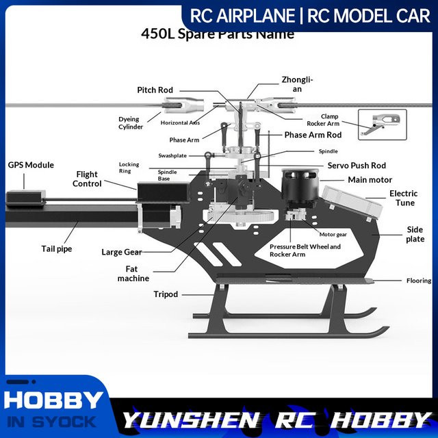 Flywing Fw450l-V2.5 Hubschrauber Originalzubehör, Schwarz - Bild 1