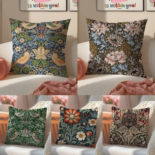 William Morris Thief Kissenbezug mit weihnachtlichem Floral-Design in Multicolour, quadratisch, Breite: 30 cm, Höhe: 30 cm - Bild 1