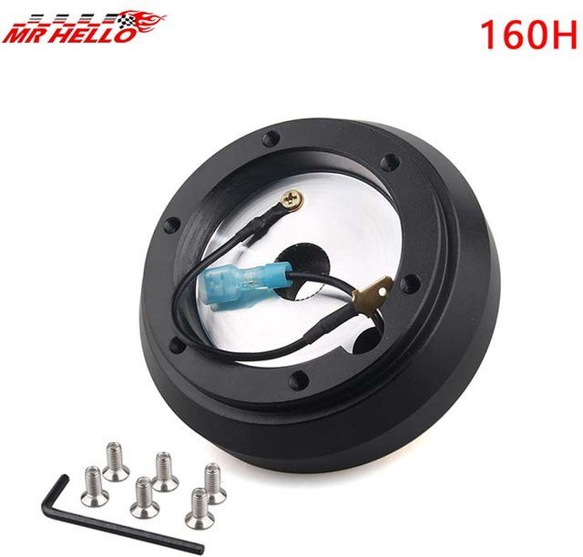 mrhello 160H Racing Lenkrad Boss Kit Short Hub Adapter Kit in Schwarz für Kia Rio Genesis Miata RX-7 RX-8 626 Protege Tiburon - Bild 1