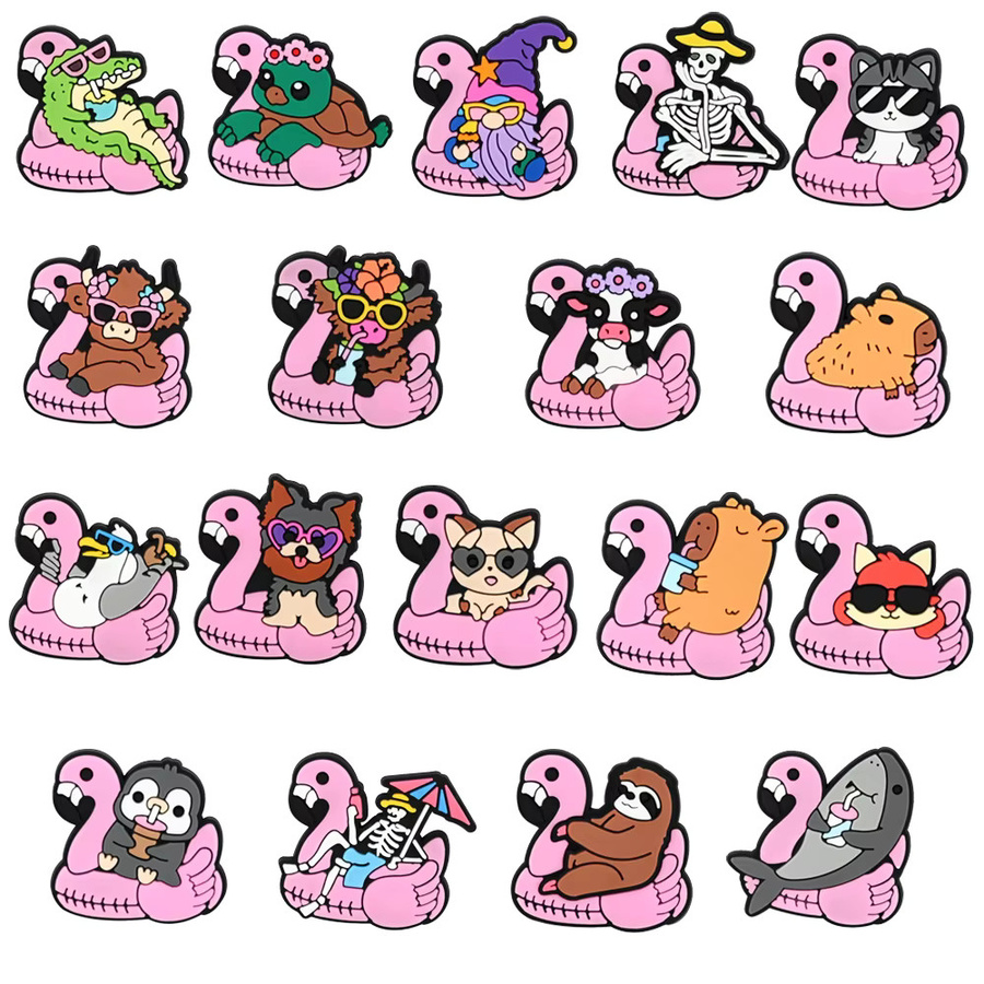 Potdemiel Charms, Pink Flamingo Serie, PVC, 18 Stück - Bild 3
