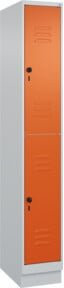 C+P Doppelstock-Spind Classic PLUS mit Sockel, 1 Abteil, Reinorange, H x B x T: 195 x 30 x 50 cm - Bild 1