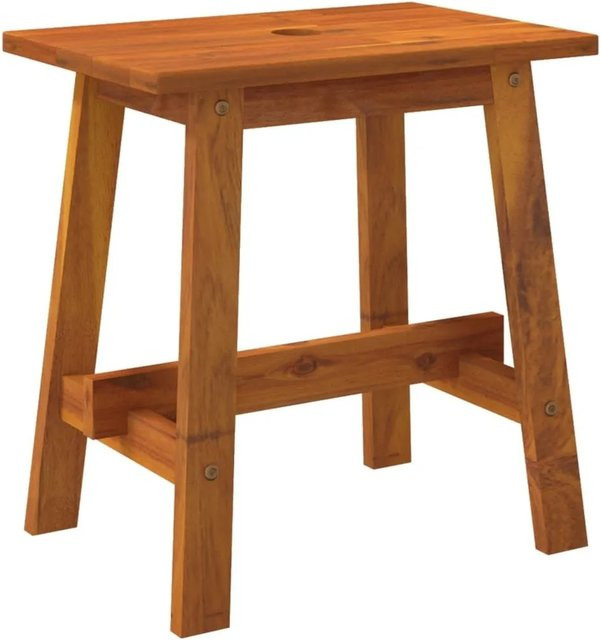 vidaXL Hocker aus Akazien-Massivholz, rechteckig, braun, B/T/H: 45 x 29 x 45 cm - Bild 1