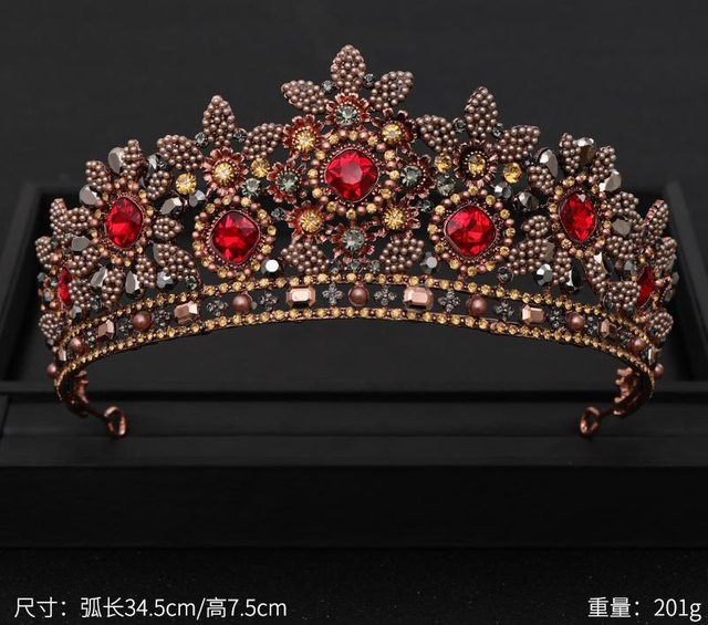 Wucifang Jewelry Diadem, Gold, Kristall, Damen, Hochzeit - Bild 1