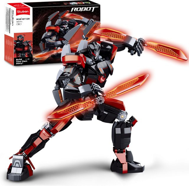 SLUBAN Dark Wanderer Mecha Baukasten Roboter-Modell in Schwarz mit 585 Teilen und beweglichen Gelenken - Bild 1