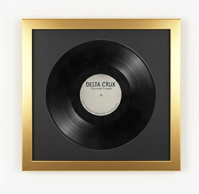 K-Möbel Schallplatten Rahmen Gold mit schwarzem Passepartout für deine Vinyl, B/T/H: 40 x 40 x 1 cm - Bild 1