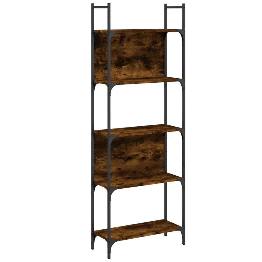 vidaXL Bücherregal mit 5 Böden in Räuchereiche und Industrial Design, B/T/H: 60,5 x 24 x 166,5 cm - Bild 2