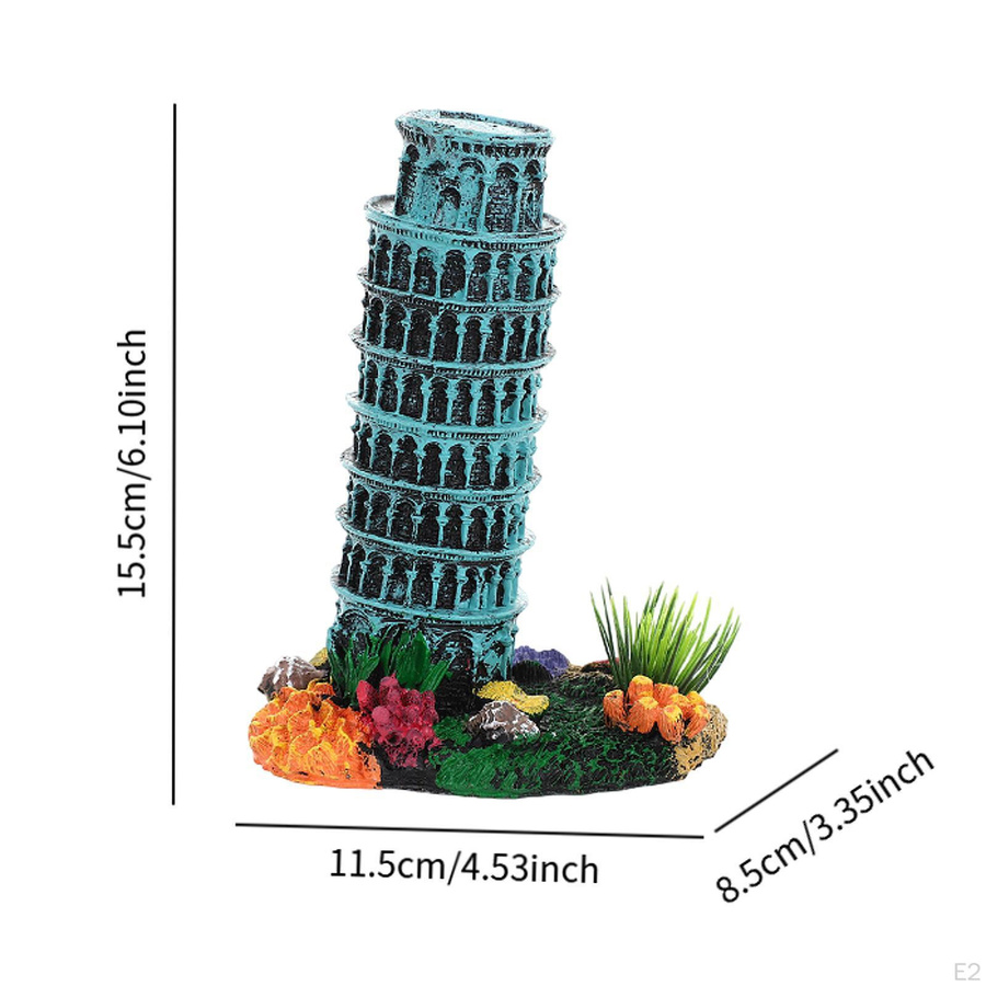 Aquarium Ornament Schiefer Turm aus Harz als Zierde und Tischdeko Layout - Bild 2