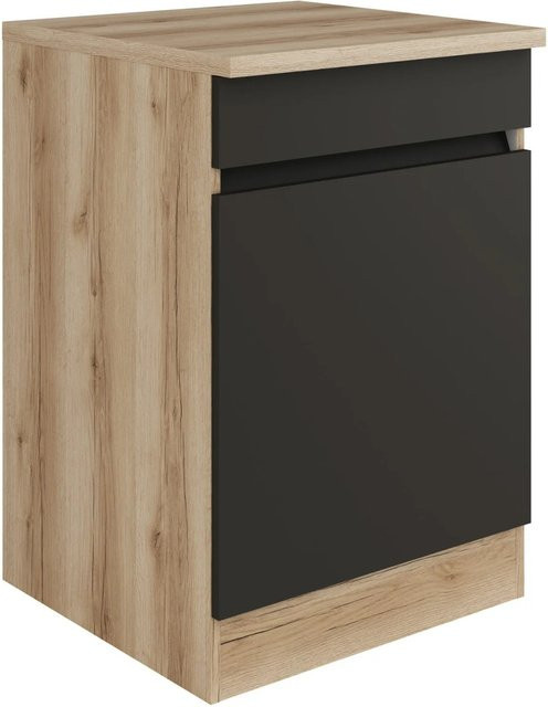 Optifit Küchen-Unterschrank Noah420 in Anthrazit Wildeiche Matt, B/T/H: 60 x 60 x 88 cm - Bild 1