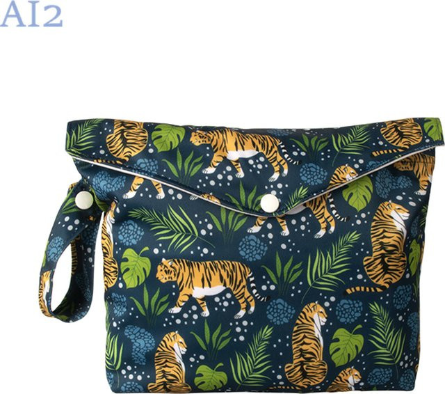 Wasserdichte Baby Windeltasche für trocken und nass, tragbare Aufbewahrungstasche für Kinderwagen und Trage, Mehrfarbig, Breite: 19,5 cm, Höhe: 27 cm - Bild 1