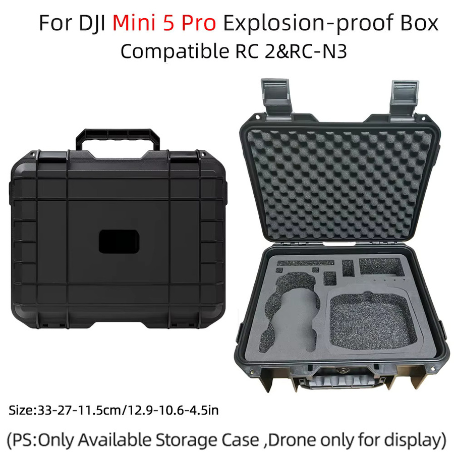 DJI Mini 5 Pro Aufbewahrungskoffer, tragbarer explosionsgeschützter Hartschalenkoffer in Schwarz - Bild 4