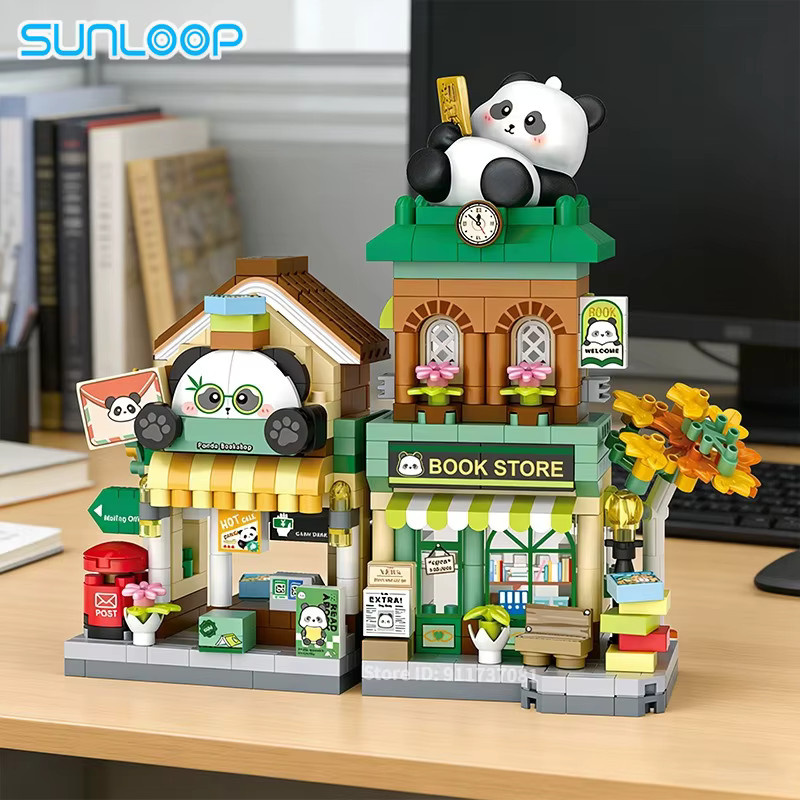 SUNVERY Street View Serie Capybara-Haus, Panda-Buchladen, Modellbausteine - Bild 4