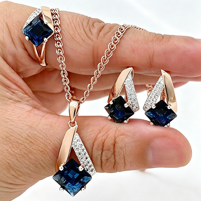 Kinel Schmuckset, 585 Roségold, Zirkonia, Damen - Bild 1