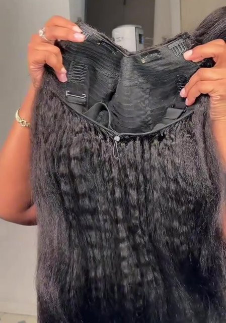 hairmoda V-Part Echthaarperücke, Kinky Straight, Yaki Straight, Damen - Bild 1
