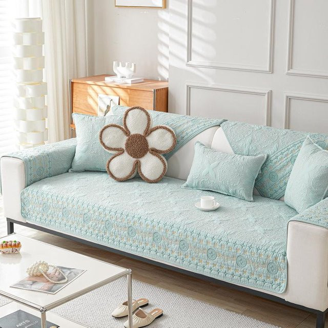 Super Six Sofa-Kissen aus reiner Baumwolle, quadratisch und rutschfest, B/T/H: 70 x 70 x 3 cm - Bild 1