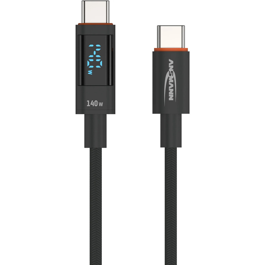 Ansmann USB-C auf USB-C Kabel USB 2.0 in Anthrazit/Schwarz - Bild 1