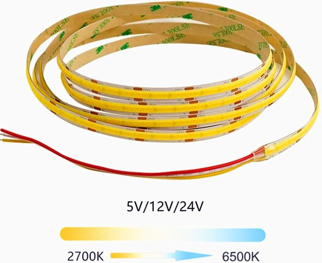 Dimmbares CCT COB LED-Band mit einstellbarer Farbtemperatur 2700K-6500K und CRI90 in Mehrfarben - Bild 1