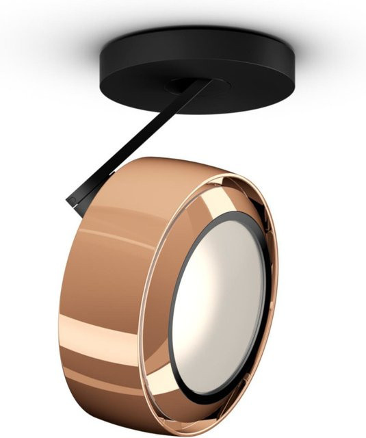 Occhio Più R alto 3d up VOLT LED-Deckenstrahler in Rose Gold mit schwarzer Aufbaudose und Glas-Cone, warmweißes Licht (2700K) - Bild 1