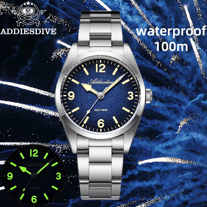 ADDIESDIVE Armbanduhr, Quarz, Edelstahl, 36 mm, Blau, Herren - Bild 6