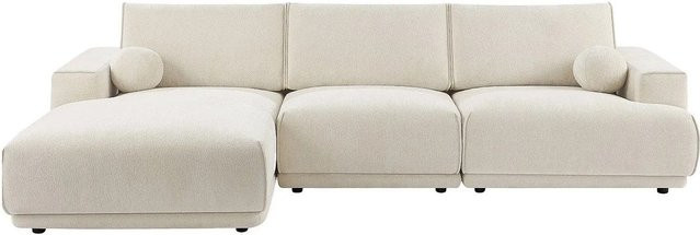Emabi Ecksofa in Beige ohne Schlaffunktion aus Chenille-Stoff, Breite: 320 cm - Bild 1