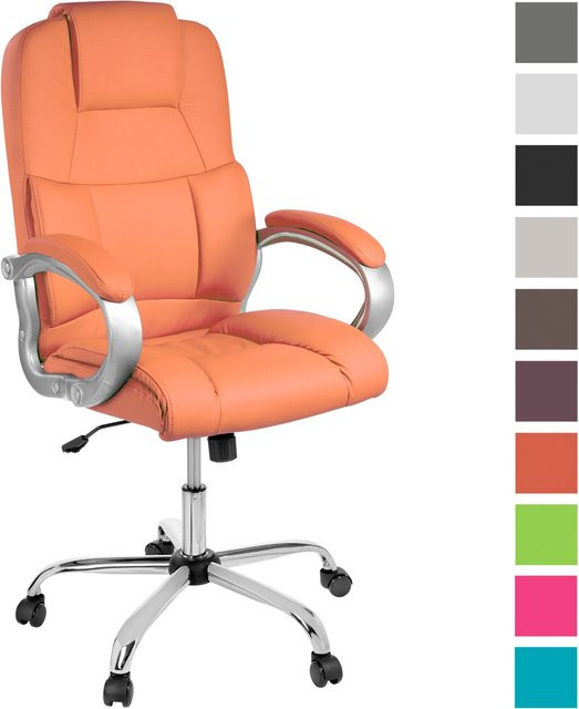 TPFLiving Premium XXL-Bürostuhl DENVER Executive Chair aus Kunstleder in Orange, belastbar bis 210 kg - Bild 1