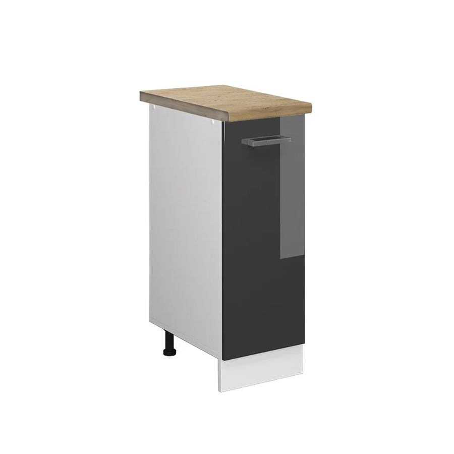 Vicco Apothekerschrank R-Line Anthrazit Hochglanz Weiß Eiche B: 30 cm, H: 81,6 cm, T: 60 cm - Bild 2