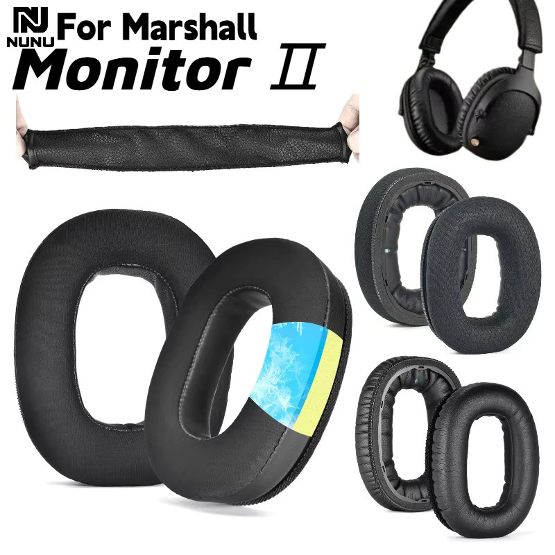 Marshall Ersatz-Set für Monitor II ANC Wireless Kopfhörer mit Ohrpolstern aus Eisgel, Leder und Mesh sowie Kopfbandabdeckung in Schwarz - Bild 2