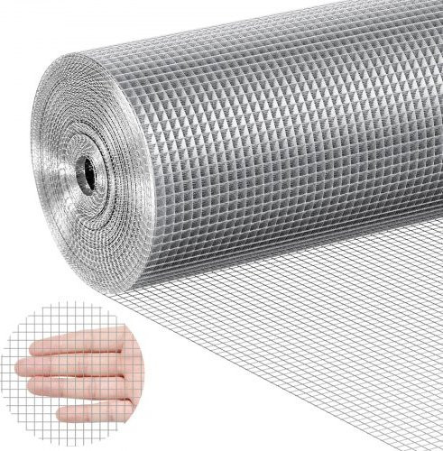 VEVOR Drahtgeflecht feuerverzinkt 6,35 mm Maschenweite, B/H: 915 mm x 30,48 m, 23 Gauge Maschendrahtzaun für Kaninchenkäfige, Garten und kleine Nagetiere - Bild 1