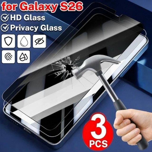 3-teiliges Anti-Spionage Vollbildschirmschutz Set aus gehärtetem Glas für Samsung Galaxy S26 S25 S24 S23 S22 S21 Ultra Plus FE transparent und kratzfest - Bild 1